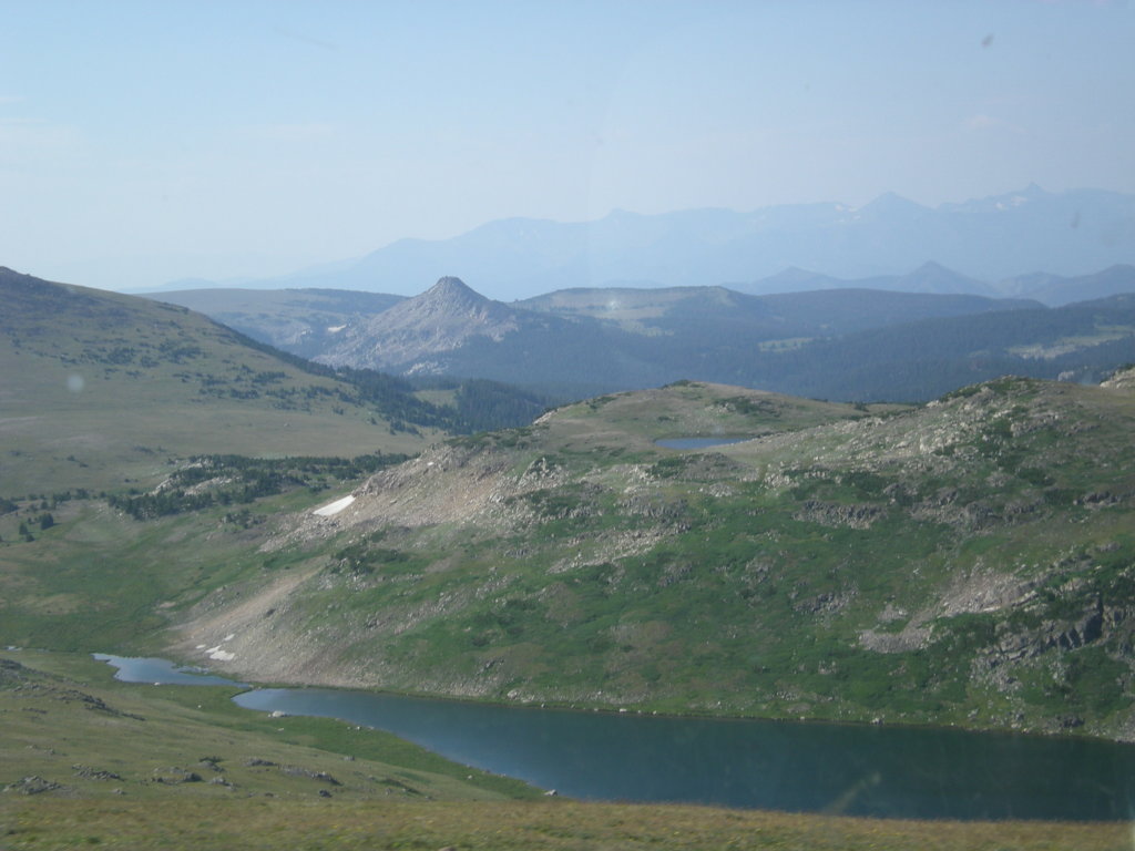 Lakes dot the landscape crossing the Beartooth Pass